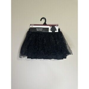 Way to Celebrate Women's SMALL/MEDIUM Black Sparkly Tutu Skirt Halloween Costume